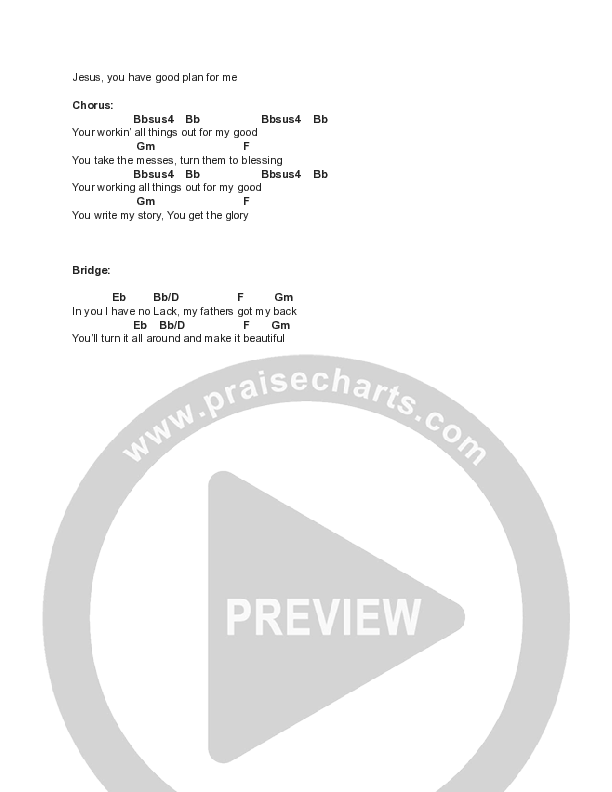 For My Good (Live) Chord Chart (Meredith Mauldin / UPPERROOM / Eniola Abioye / Aiva Jenkins)