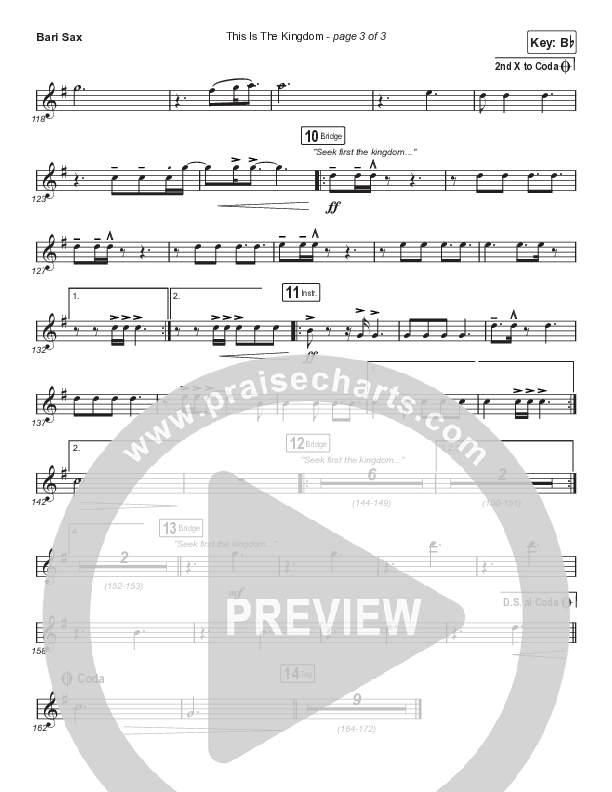 This Is The Kingdom (Choral Anthem SATB) Bari Sax (Elevation Worship / Pat Barrett / Arr. Mason Brown)