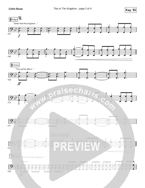 This Is The Kingdom (Choral Anthem SATB) Cello/Bass (Elevation Worship / Pat Barrett / Arr. Mason Brown)