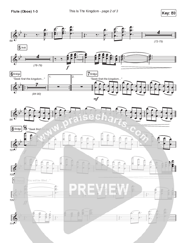 This Is The Kingdom (Choral Anthem SATB) Flute/Oboe 1/2/3 (Elevation Worship / Pat Barrett / Arr. Mason Brown)