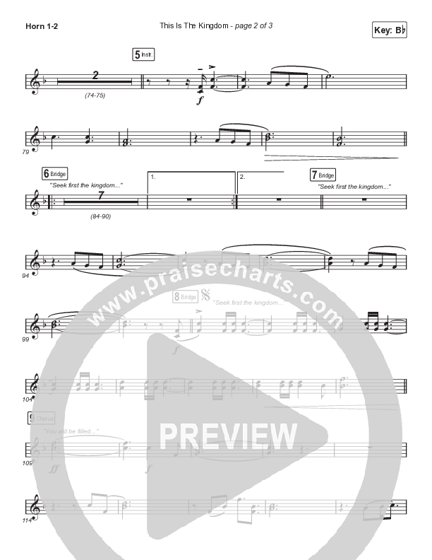 This Is The Kingdom (Choral Anthem SATB) French Horn 1,2 (Elevation Worship / Pat Barrett / Arr. Mason Brown)