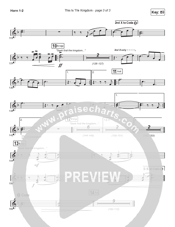 This Is The Kingdom (Choral Anthem SATB) French Horn 1,2 (Elevation Worship / Pat Barrett / Arr. Mason Brown)
