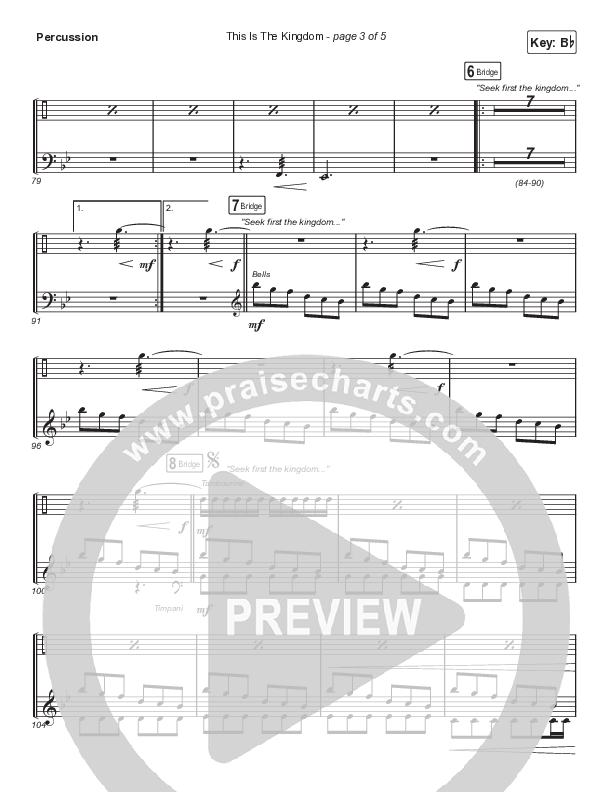 This Is The Kingdom (Choral Anthem SATB) Percussion (Elevation Worship / Pat Barrett / Arr. Mason Brown)