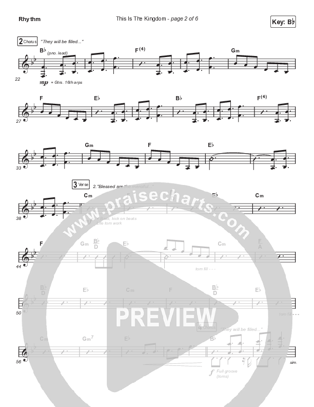 This Is The Kingdom (Choral Anthem SATB) Rhythm Chart (Elevation Worship / Pat Barrett / Arr. Mason Brown)
