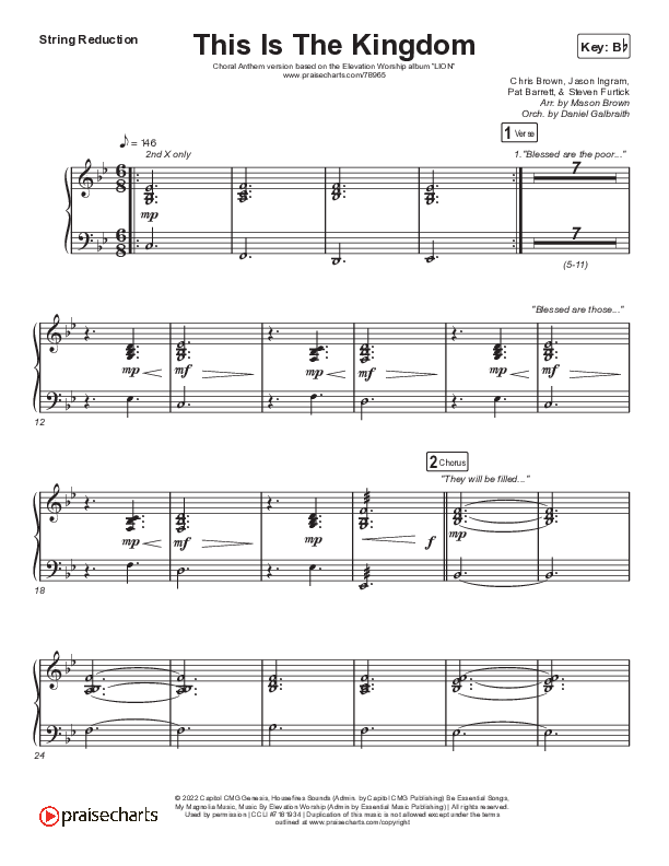 This Is The Kingdom (Choral Anthem SATB) String Reduction (Elevation Worship / Pat Barrett / Arr. Mason Brown)