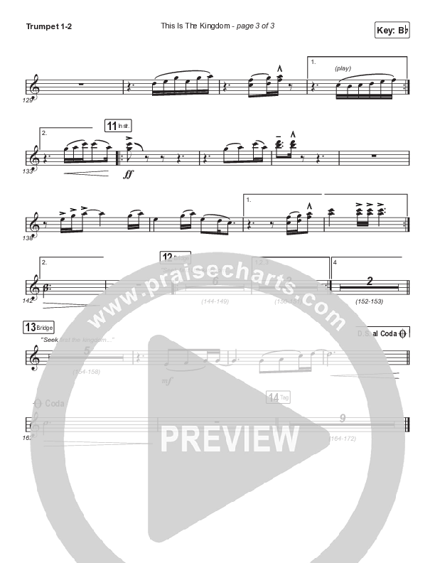 This Is The Kingdom (Choral Anthem SATB) Trumpet 1,2 (Elevation Worship / Pat Barrett / Arr. Mason Brown)