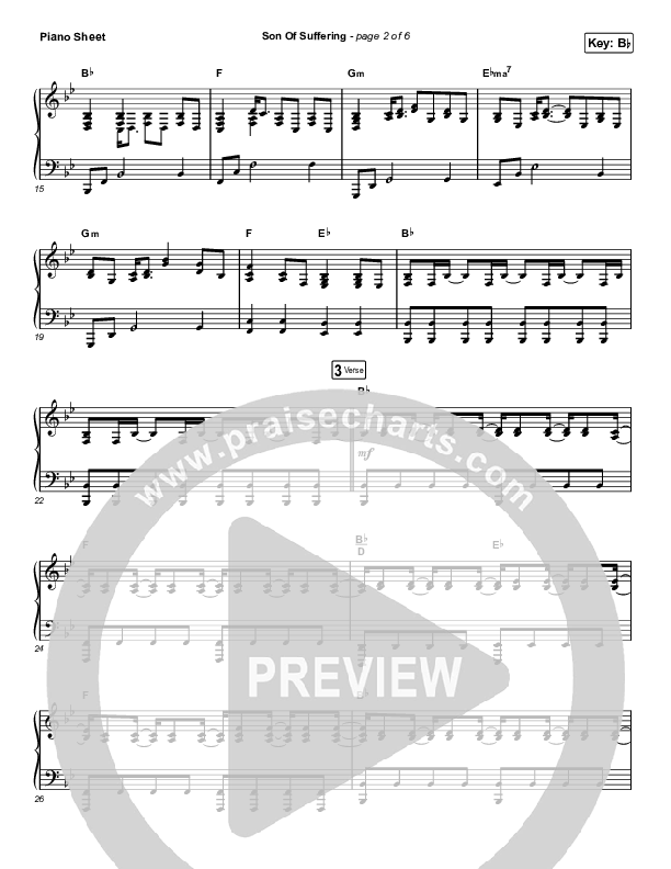 Son Of Suffering (Worship Choir SAB) Piano Sheet (Bethel Music / David Funk / Matt Redman / Arr. Luke Gambill)