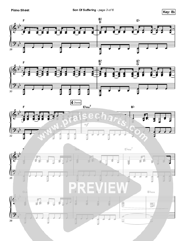Son Of Suffering (Worship Choir SAB) Piano Sheet (Bethel Music / David Funk / Matt Redman / Arr. Luke Gambill)