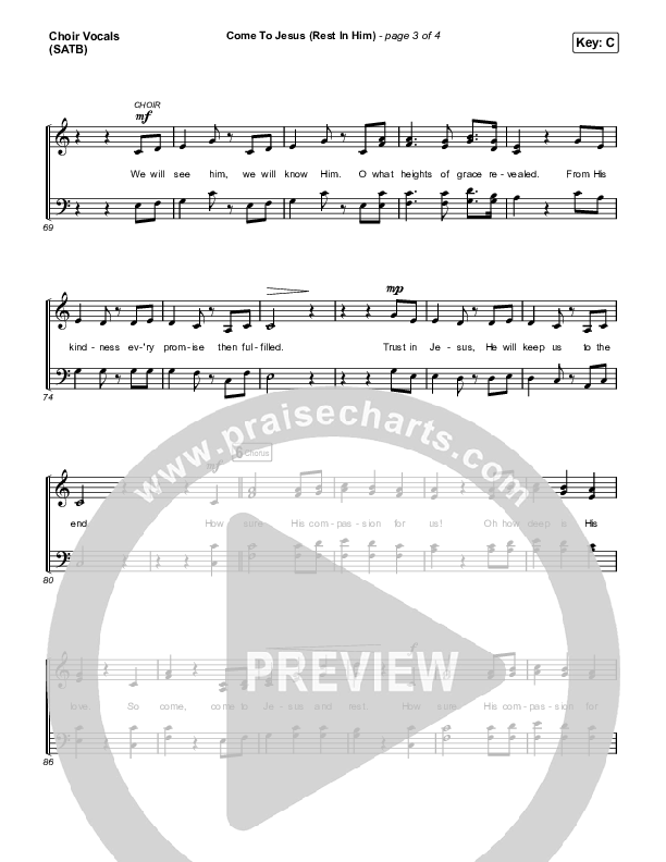 Come To Jesus (Rest In Him) (Choral Anthem SATB) Choir Sheet (SATB) (Keith & Kristyn Getty / Jordan Kauflin / Matt Merker / Arr. Luke Gambill)