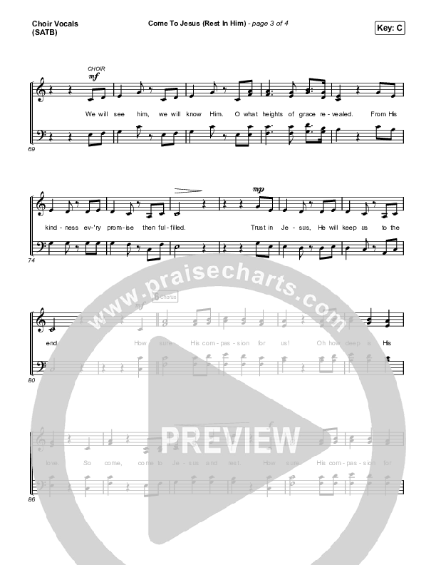 Come To Jesus (Rest In Him) (Choral Anthem SATB) Choir Sheet (SATB) (Keith & Kristyn Getty / Jordan Kauflin / Matt Merker / Arr. Luke Gambill)