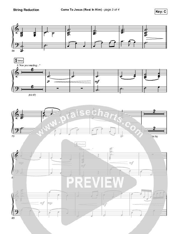 Come To Jesus (Rest In Him) (Choral Anthem SATB) String Reduction (Keith & Kristyn Getty / Jordan Kauflin / Matt Merker / Arr. Luke Gambill)