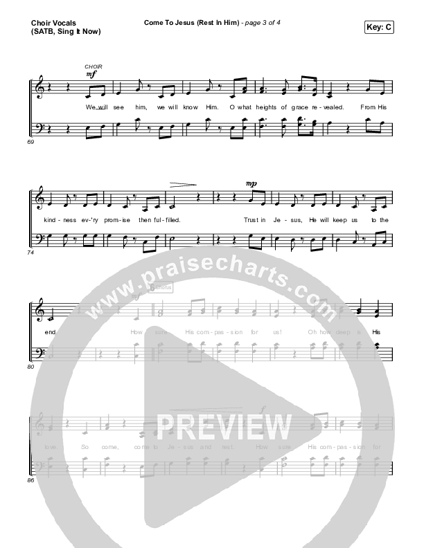Come To Jesus (Rest In Him) (Sing It Now SATB) Choir Sheet (SATB) (Keith & Kristyn Getty / Jordan Kauflin / Matt Merker / Arr. Luke Gambill)