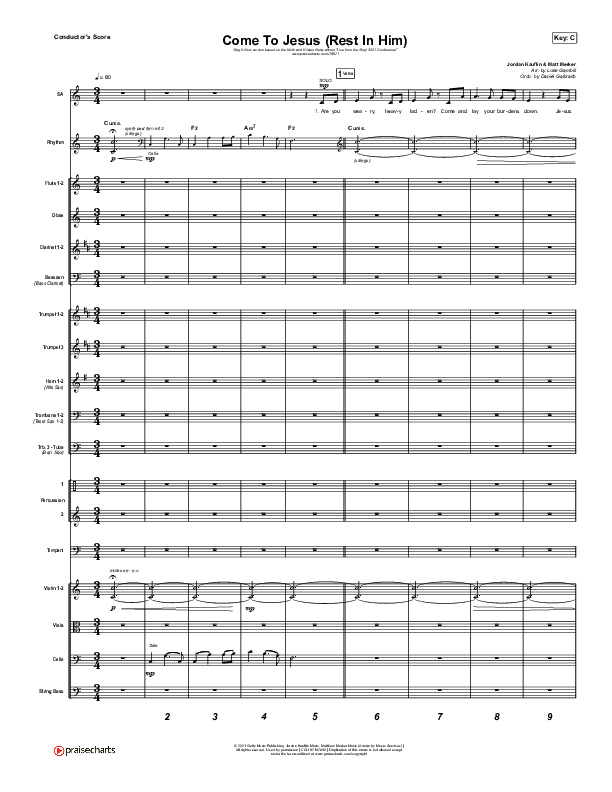 Come To Jesus (Rest In Him) (Sing It Now SATB) Conductor's Score (Keith & Kristyn Getty / Jordan Kauflin / Matt Merker / Arr. Luke Gambill)