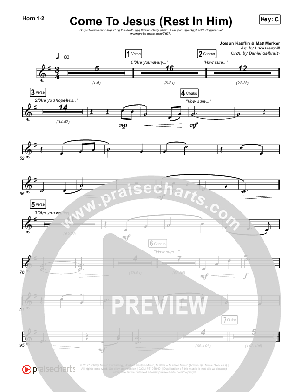 Come To Jesus (Rest In Him) (Sing It Now SATB) Brass Pack (Keith & Kristyn Getty / Jordan Kauflin / Matt Merker / Arr. Luke Gambill)