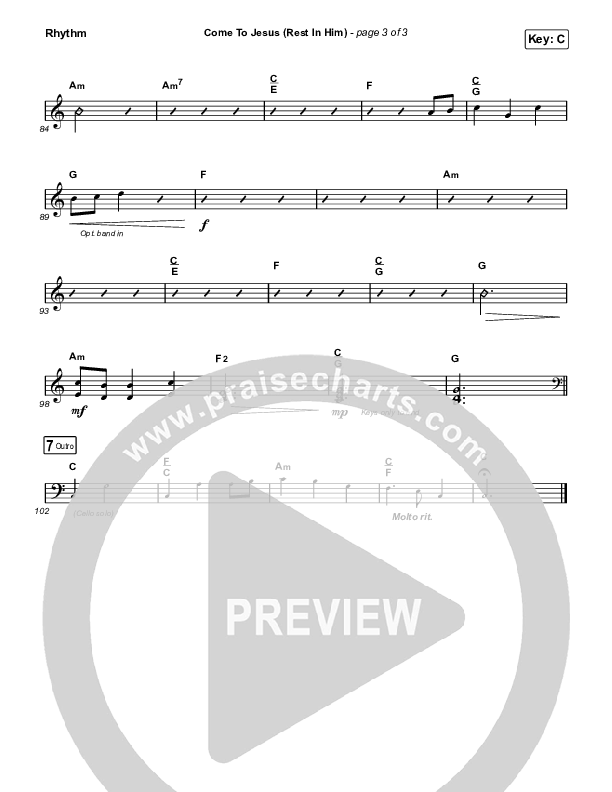 Come To Jesus (Rest In Him) (Sing It Now SATB) Rhythm Pack (Keith & Kristyn Getty / Jordan Kauflin / Matt Merker / Arr. Luke Gambill)