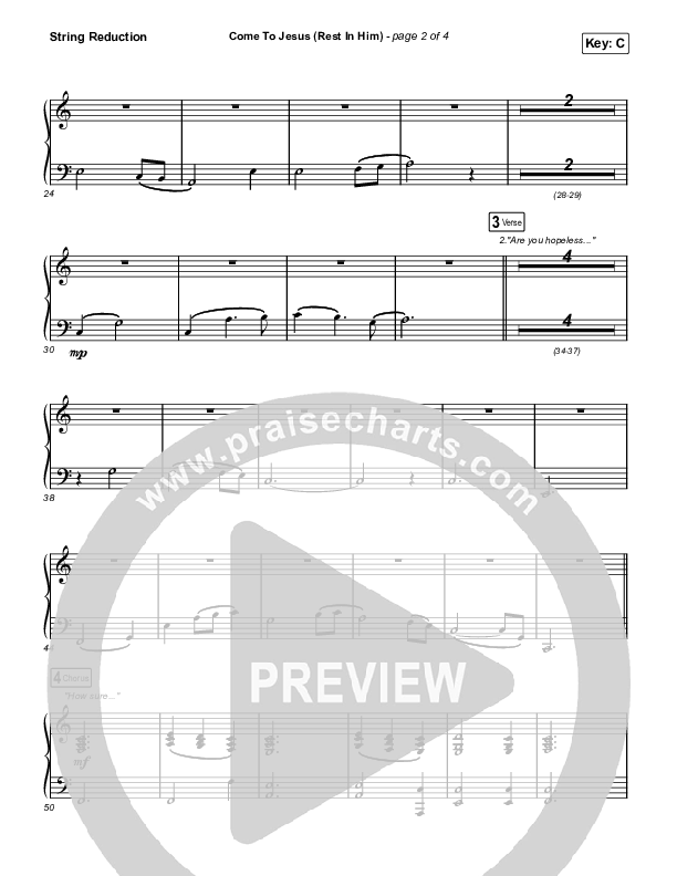 Come To Jesus (Rest In Him) (Unison/2-Part Choir) String Reduction (Keith & Kristyn Getty / Jordan Kauflin / Matt Merker / Arr. Luke Gambill)