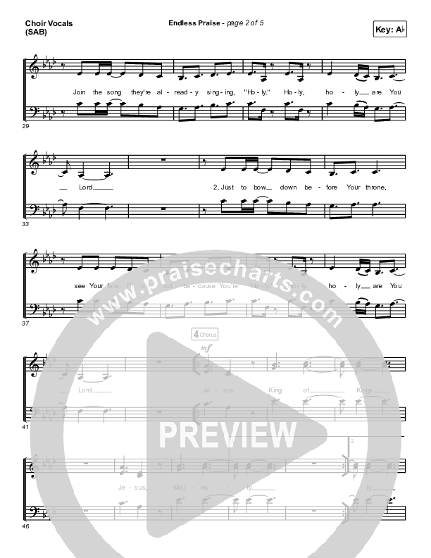 Endless Praise (Worship Choir SAB) Choir Sheet (SAB) (Charity Gayle / Arr. Luke Gambill)