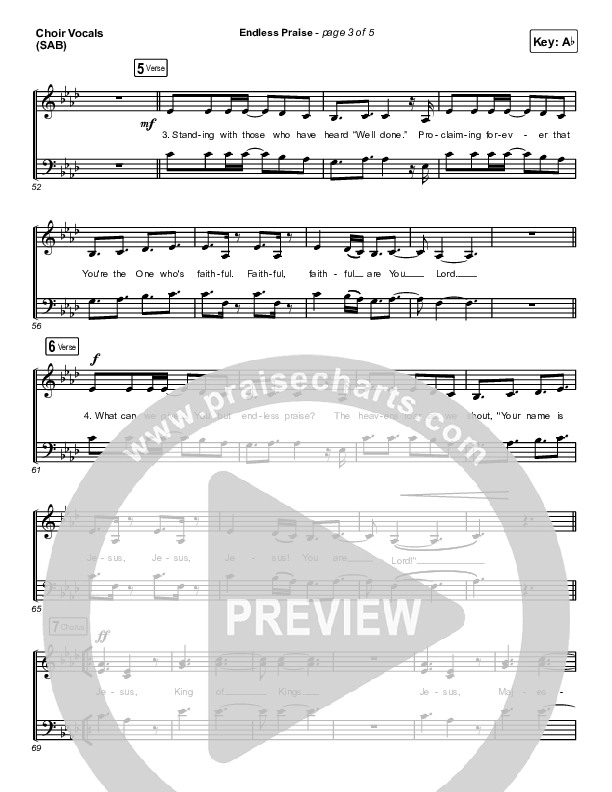 Endless Praise (Worship Choir SAB) Choir Sheet (SAB) (Charity Gayle / Arr. Luke Gambill)