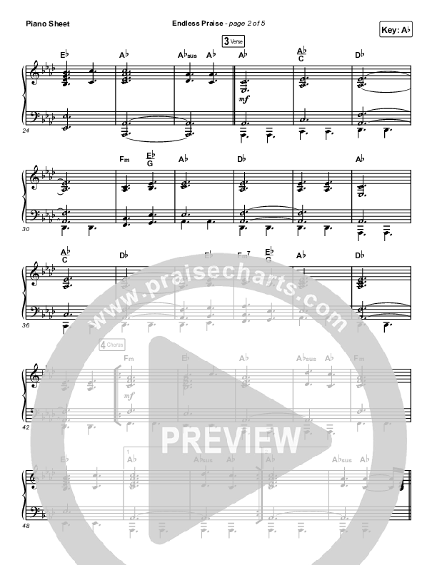 Endless Praise (Worship Choir SAB) Piano Sheet (Charity Gayle / Arr. Luke Gambill)