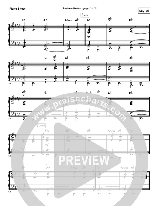 Endless Praise (Worship Choir SAB) Piano Sheet (Charity Gayle / Arr. Luke Gambill)
