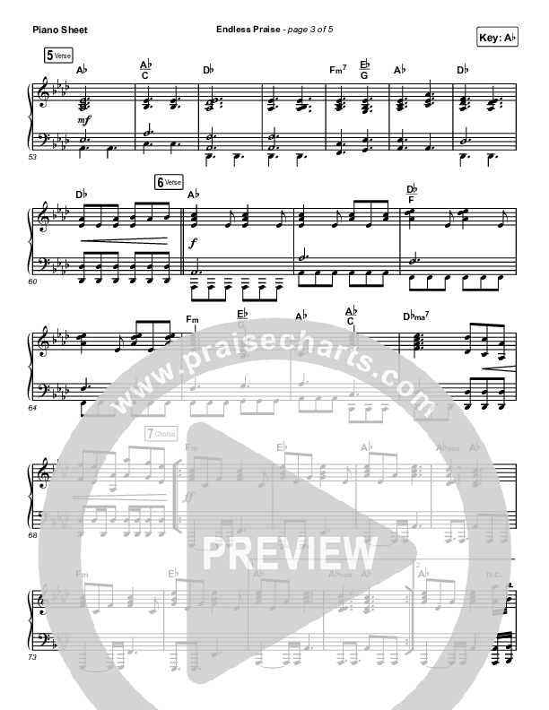 Endless Praise (Worship Choir SAB) Piano Sheet (Charity Gayle / Arr. Luke Gambill)