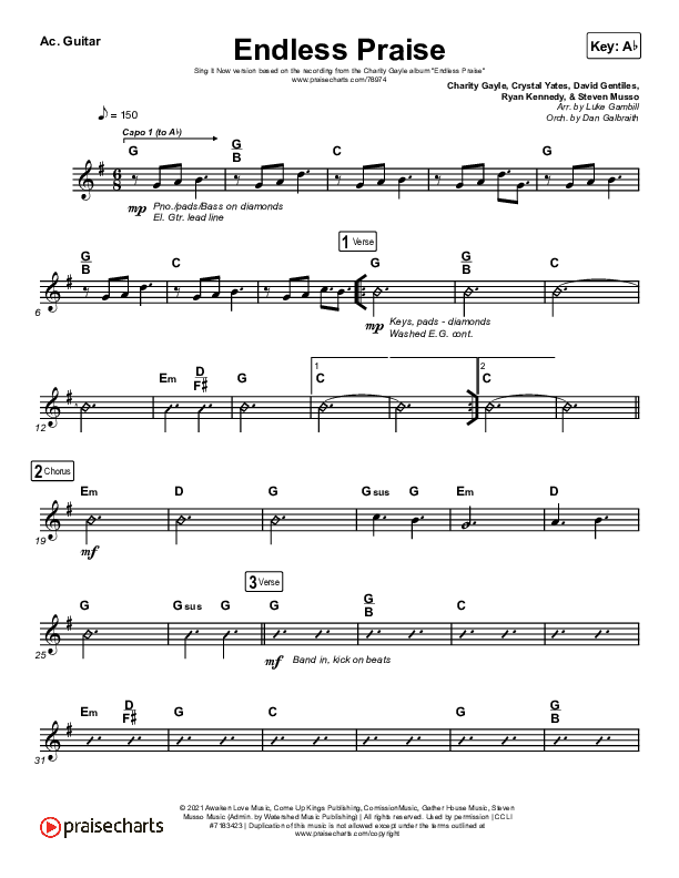 Endless Praise (Sing It Now) Acoustic Guitar (Charity Gayle / Arr. Luke Gambill)