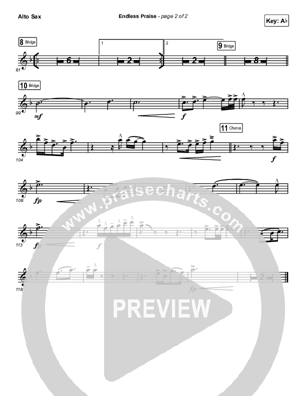 Endless Praise (Sing It Now) Alto Sax (Charity Gayle / Arr. Luke Gambill)