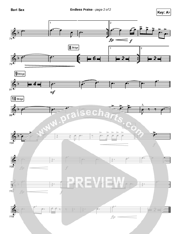 Endless Praise (Sing It Now) Bari Sax (Charity Gayle / Arr. Luke Gambill)