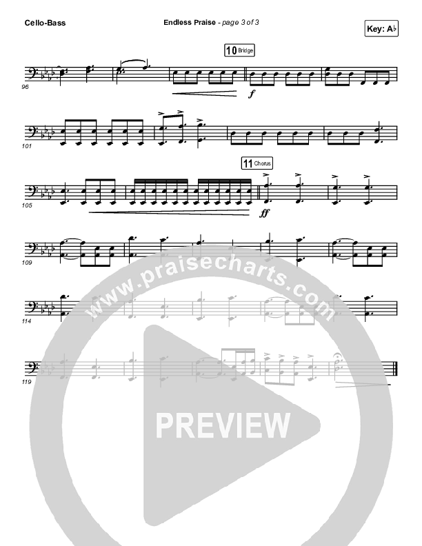 Endless Praise (Sing It Now SATB) Cello/Bass (Charity Gayle / Arr. Luke Gambill)