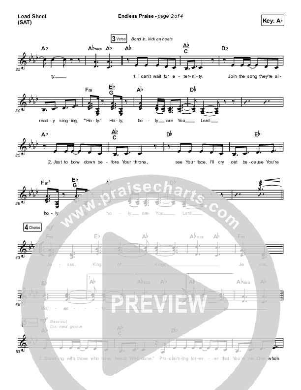 Endless Praise (Sing It Now) Lead Sheet (SAT) (Charity Gayle / Arr. Luke Gambill)