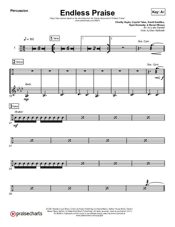 Endless Praise (Sing It Now SATB) Percussion (Charity Gayle / Arr. Luke Gambill)