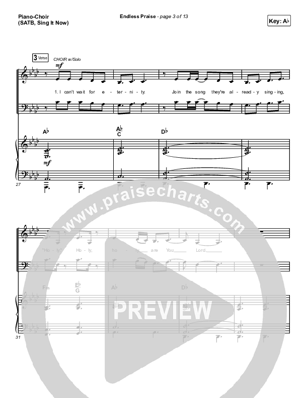 Endless Praise (Sing It Now) Piano/Choir (SATB) (Charity Gayle / Arr. Luke Gambill)