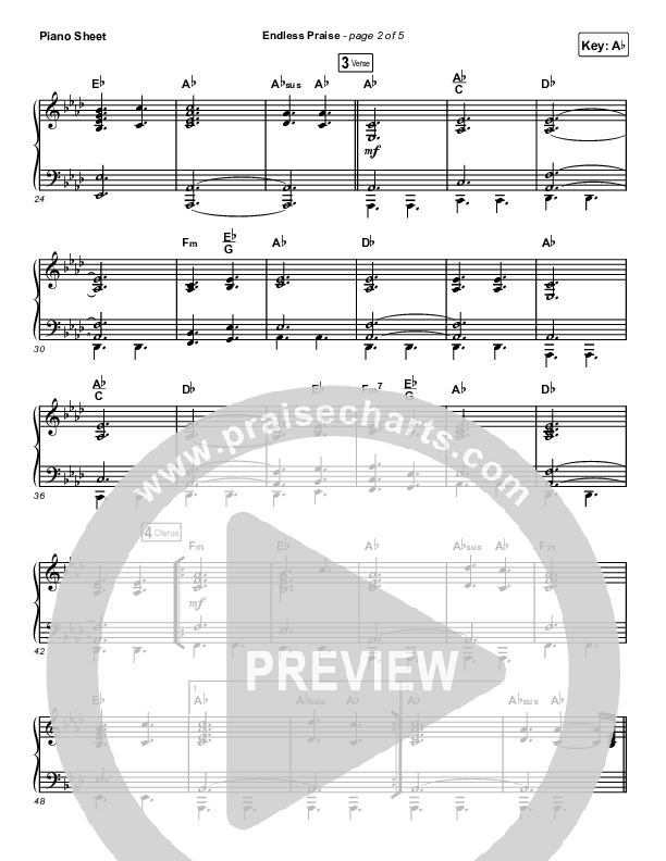 Endless Praise (Sing It Now) Piano Sheet (Charity Gayle / Arr. Luke Gambill)