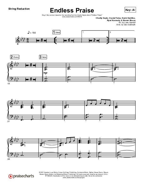 Endless Praise (Sing It Now) String Reduction (Charity Gayle / Arr. Luke Gambill)