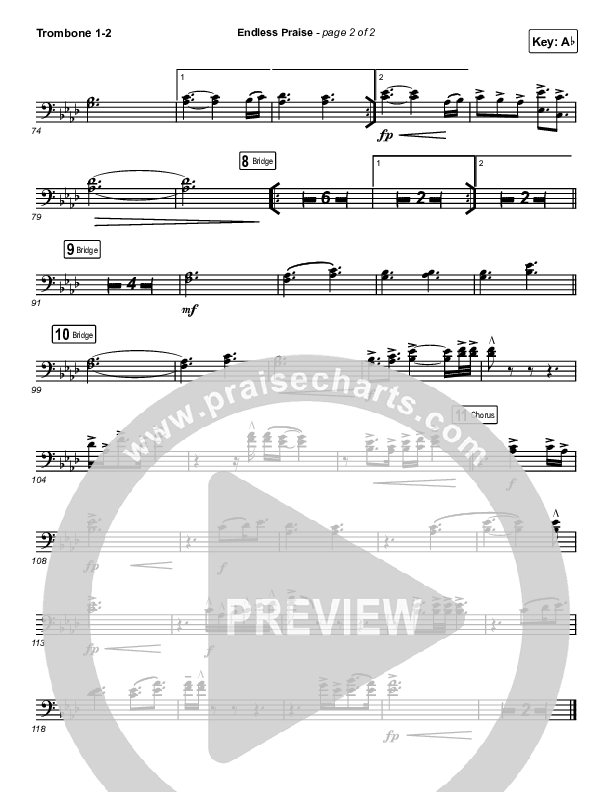 Endless Praise (Sing It Now SATB) Trombone 1/2 (Charity Gayle / Arr. Luke Gambill)