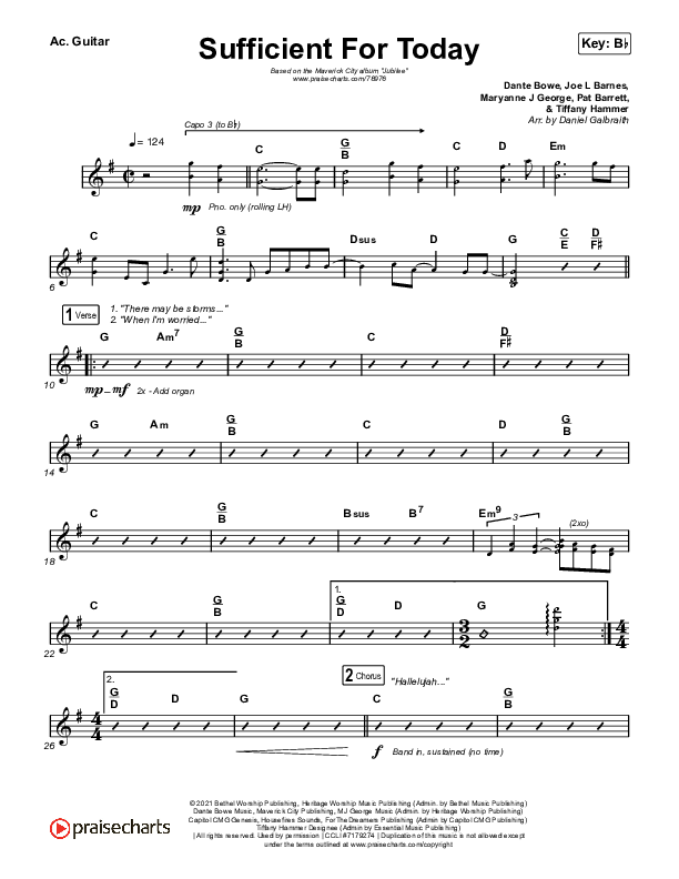 Sufficient For Today Acoustic Guitar (Maverick City Music)