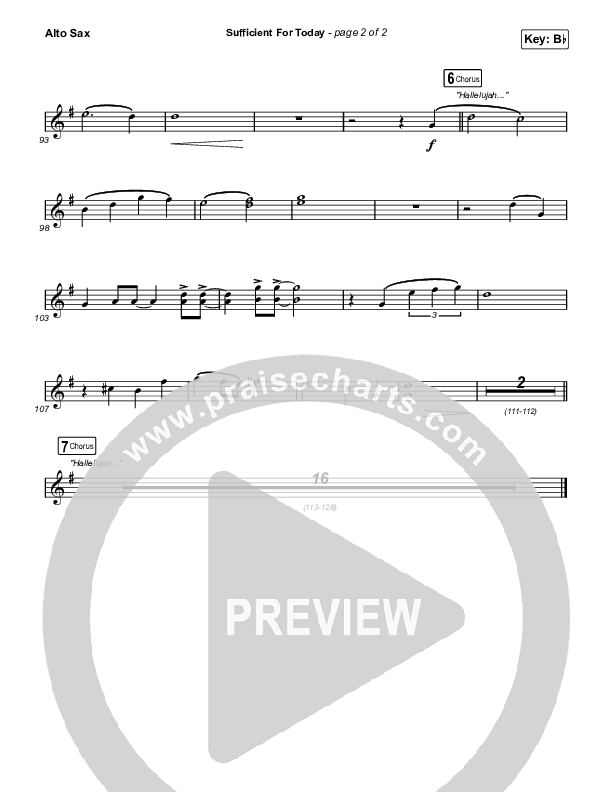 Sufficient For Today Alto Sax (Maverick City Music)