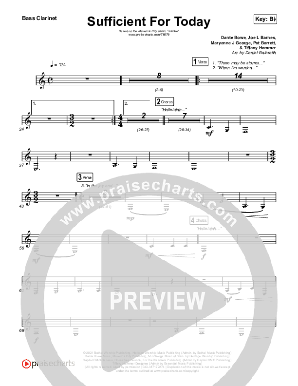 Sufficient For Today Bass Clarinet (Maverick City Music)