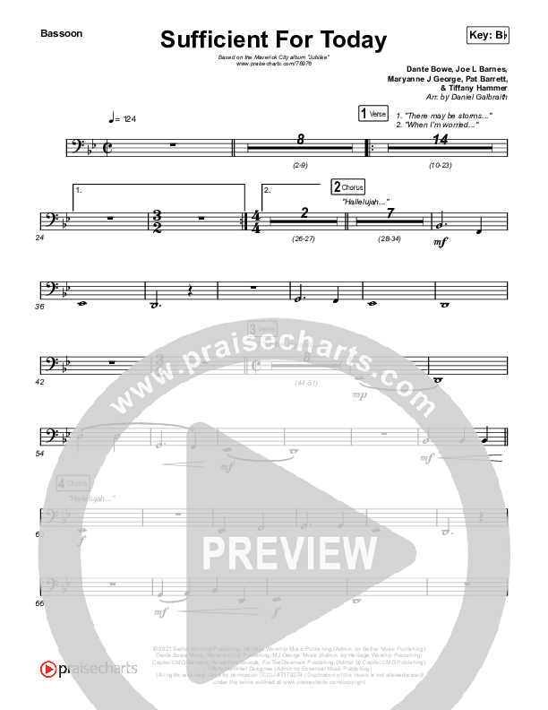 Sufficient For Today Bassoon (Maverick City Music)