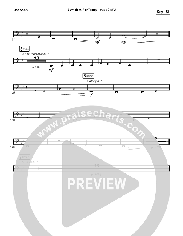 Sufficient For Today Bassoon (Maverick City Music)