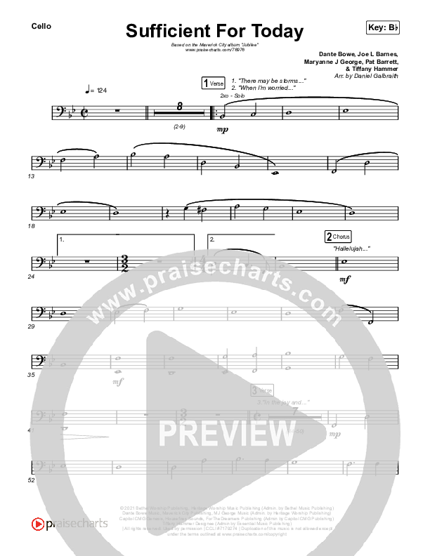 Sufficient For Today Cello (Maverick City Music)