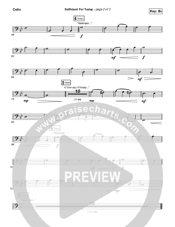 Sufficient For Today Cello (Maverick City Music)