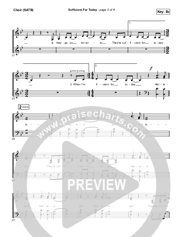 Sufficient For Today Choir Sheet (SATB) (Maverick City Music)
