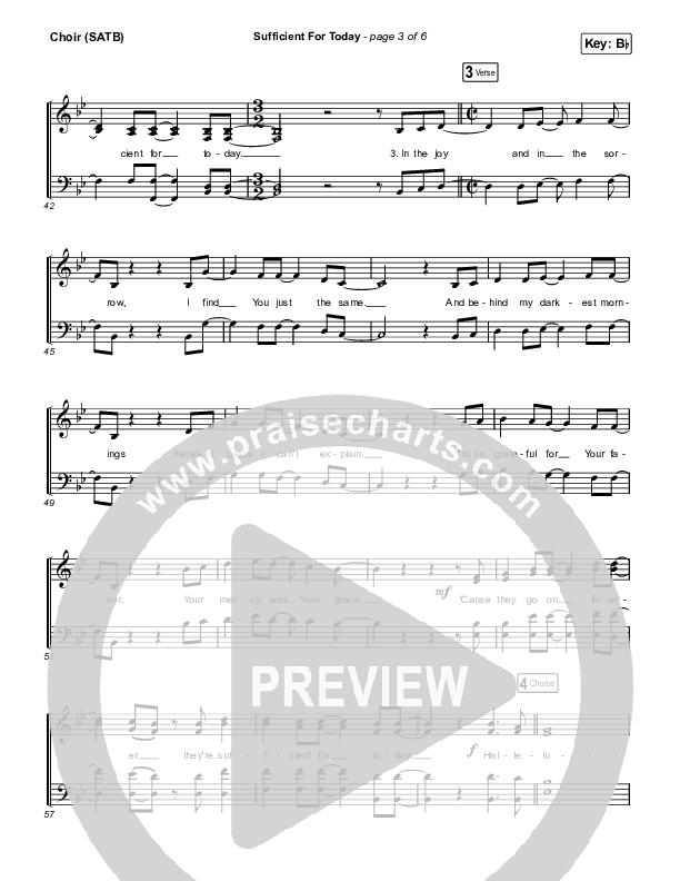 Sufficient For Today Choir Sheet (SATB) (Maverick City Music)