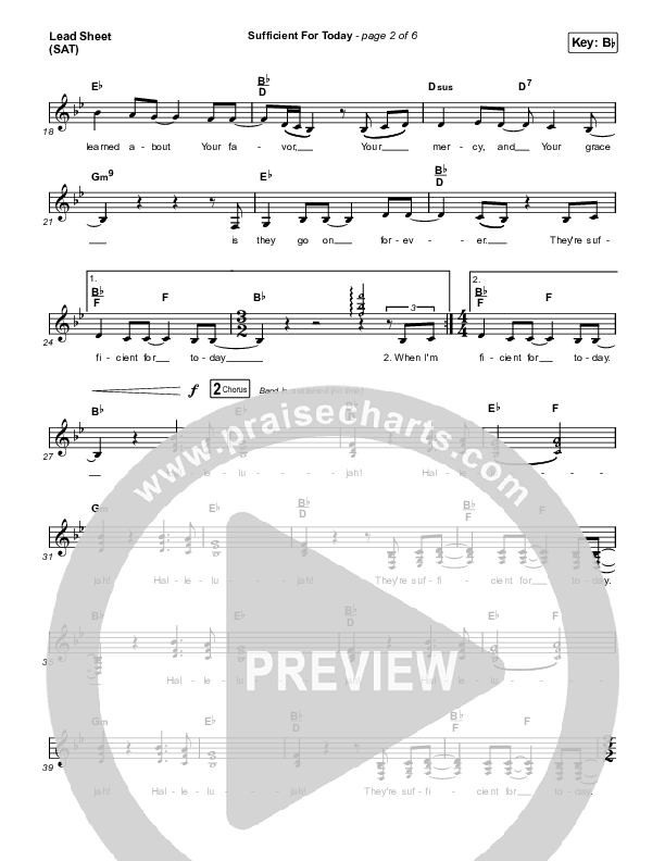 Sufficient For Today Lead Sheet (SAT) (Maverick City Music)