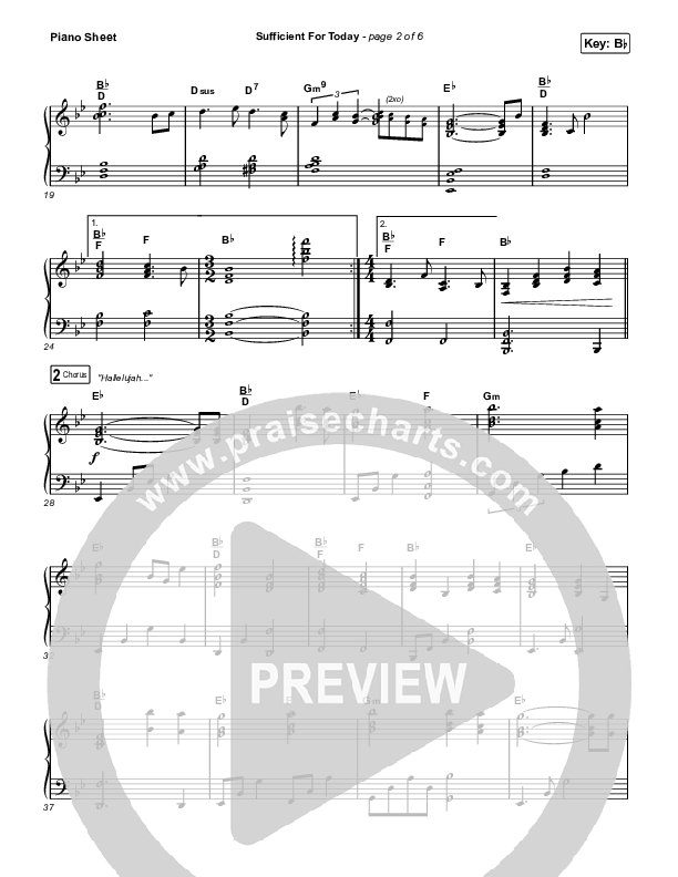 Sufficient For Today Piano Sheet (Maverick City Music)