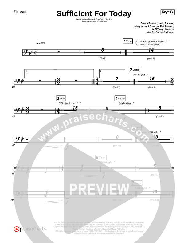 Sufficient For Today Timpani (Maverick City Music)
