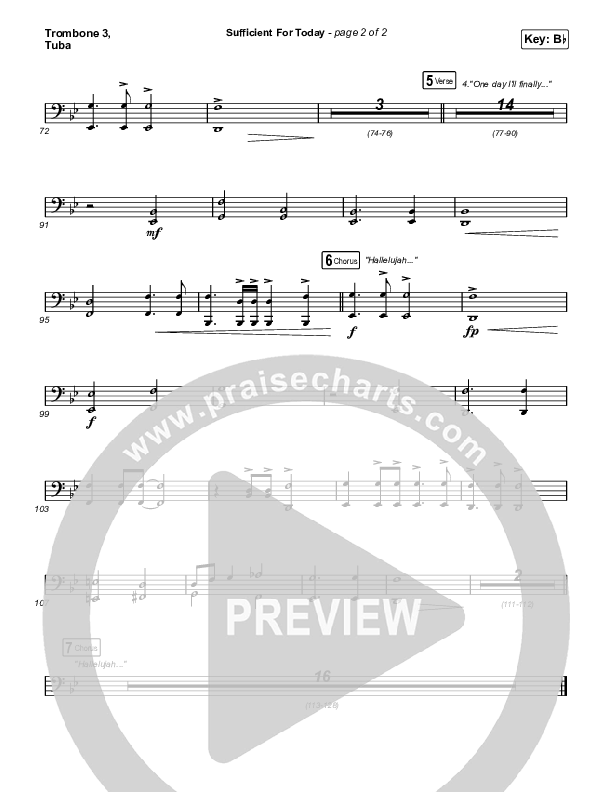 Sufficient For Today Trombone 3/Tuba (Maverick City Music)