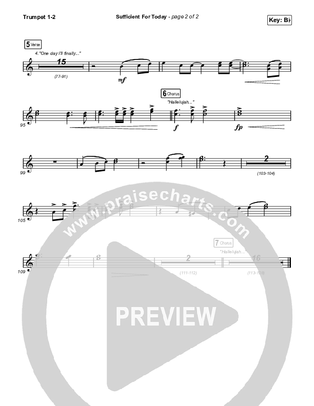 Sufficient For Today Trumpet 1,2 (Maverick City Music)