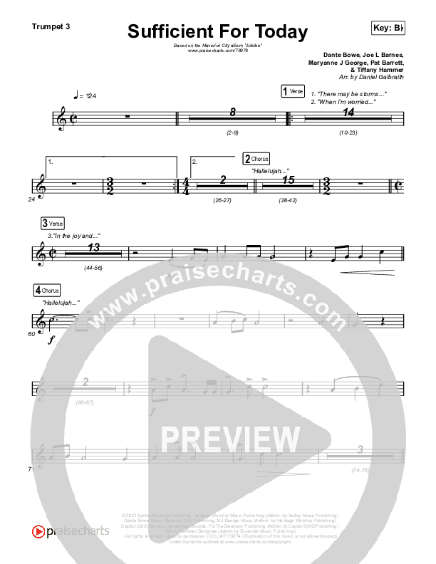 Sufficient For Today Trumpet 3 (Maverick City Music)